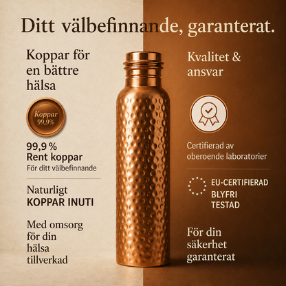 Cu Nordic™ - Kopparflaska | Naturligt renare vatten – helt utan plast