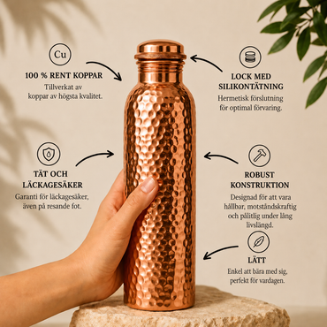 Cu Nordic™ - Kopparflaska | Naturligt renare vatten – helt utan plast